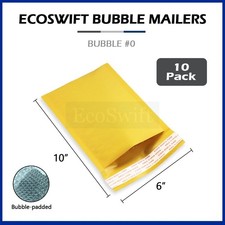 10 0 6x10 ECOSWIFT KRAFT BUBBLE MAILERS PADDED ENVELOPES 6 x 10
