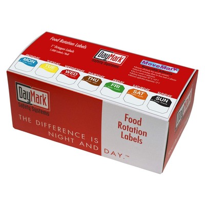 Day of The Week 1'' Removable Labels, Monday-Sunday, Dispenser Box Included (7...