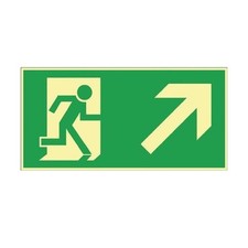 10 Stk. Rettungszeichen BGV A8 L297xB148mm Rettungsweg re.aufwärts Ku. Noname