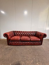 Oxblood Red Leather Chesterfield 3 Seater Sofa | Delivery Available