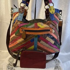 Amerileather Multicolor Leather Woven Shoulde...