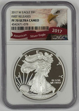 2017 W American $1 Silver Eagle NGC PF70 UCAM First Releases Bald Eagle Label