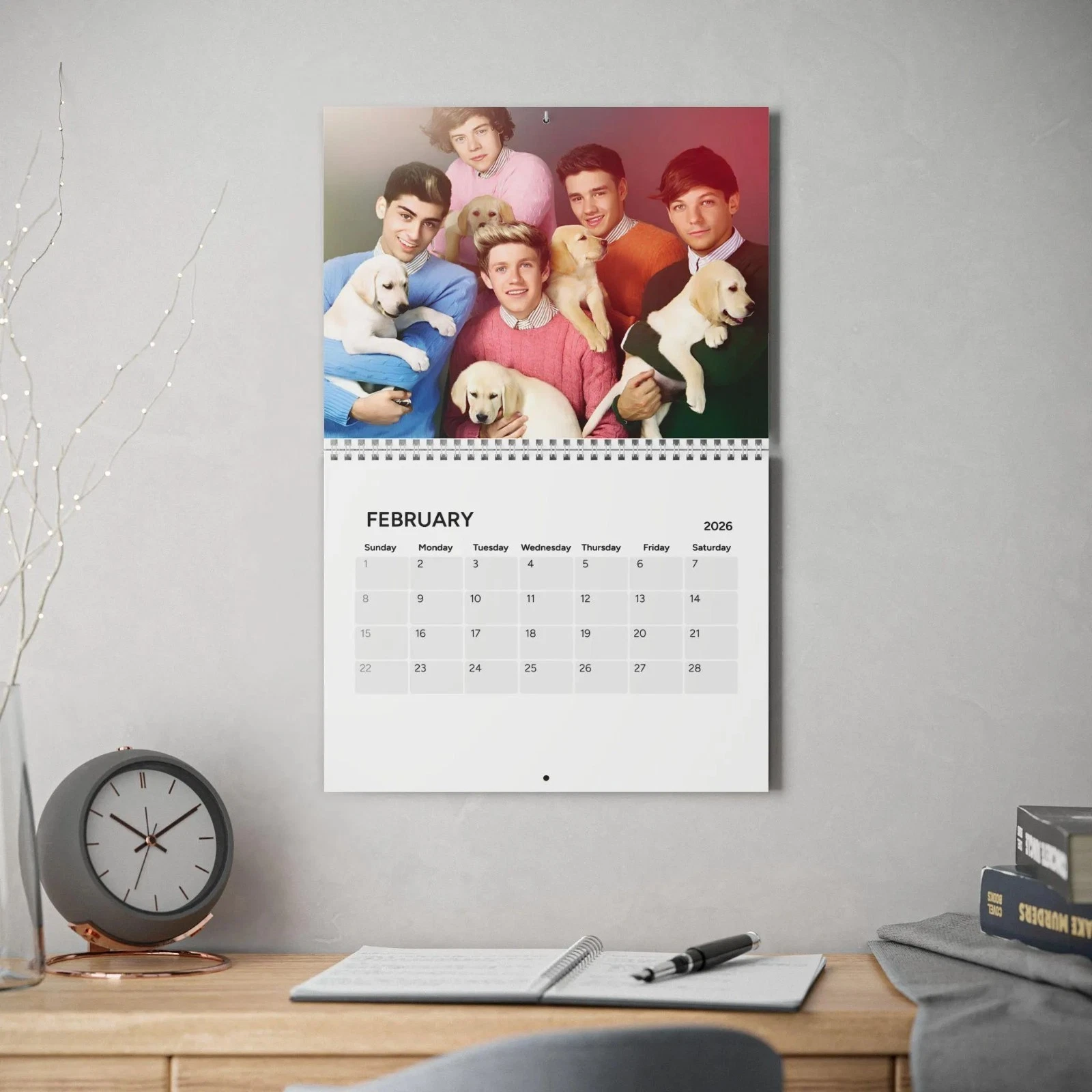 One Direction 2026 Calendar, 1D Wall Planner, Fan Gift for Directioners