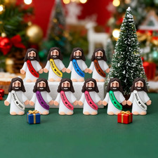 10 Little Jesus Figures, Mini Figurines Lot Bulk Tiny Loves You Figure VBS Bible
