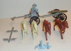 MARX CIVIL WAR CAISSON & CANNON - HORSES - FIGURES