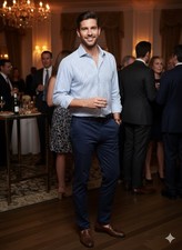 Michael Kors Regular Fit Blue Check 100 Cotton Men Dress Shirt 17 32/33 Luxury