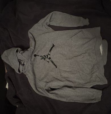 Jordan Herren Jumpman Hoodie Kapuzenpullover Grau Gr. L Fleece Baumwolle