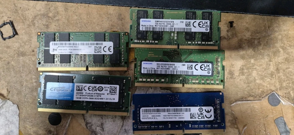 Lote de 10, 8 GB y 16 GB de memoria RAM para portátil (marcas mixtas) sodimm ddr4 Foto 2 de 2