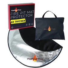 36" Fire Pit Protector for Deck or Patio, Thick Heat Resistant Deflector, Tri...