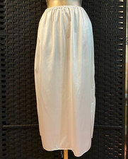 Vintage VANITY FAIR HALF SLIP White Medium 40 Long Shiny NYLON Lace Coquette