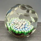 Murano Glass Venetian Millefiori Multifaceted circa 1950s~Paperweight