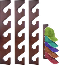 3 Pcs Wall Mounted Wooden Hat Rack for Baseball Caps, Solid Wood Storage Display