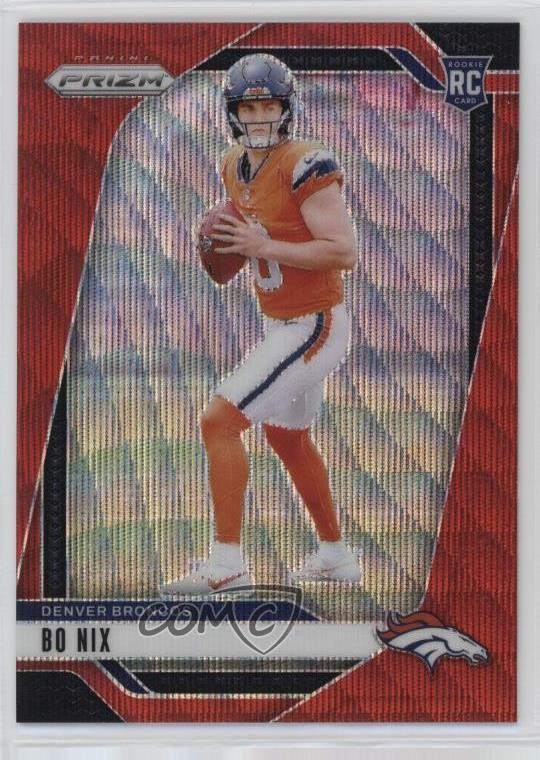 2024 Panini Prizm Rookies Red Wave Prizm 79/149 Bo Nix #309 Rookie RC v9t
