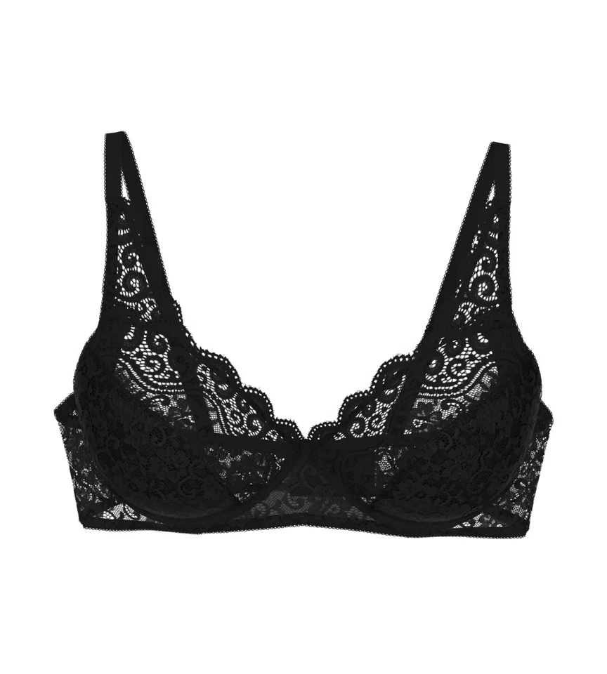 TRIUMPH REGGISENO AMOURETTE N SENZA FERRETTO PIZZO BIANCO NERO NUDO - Imagen 4 de 4