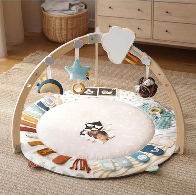 Blissful Diary Baby Play Gym Activity Mat 5 Zones Wooden Arch New Awesome Thick