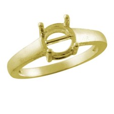 Semi Mount Round 7.00 MM Faceted Cut Ring Sterling Silver Ring