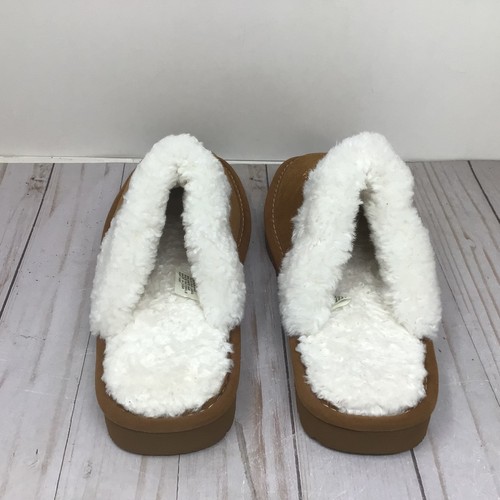 ARIAT Womens Jackie Square Toe Suede Slippers Chestnut Size 8 Faux Fur Lined - Picture 3 of 8