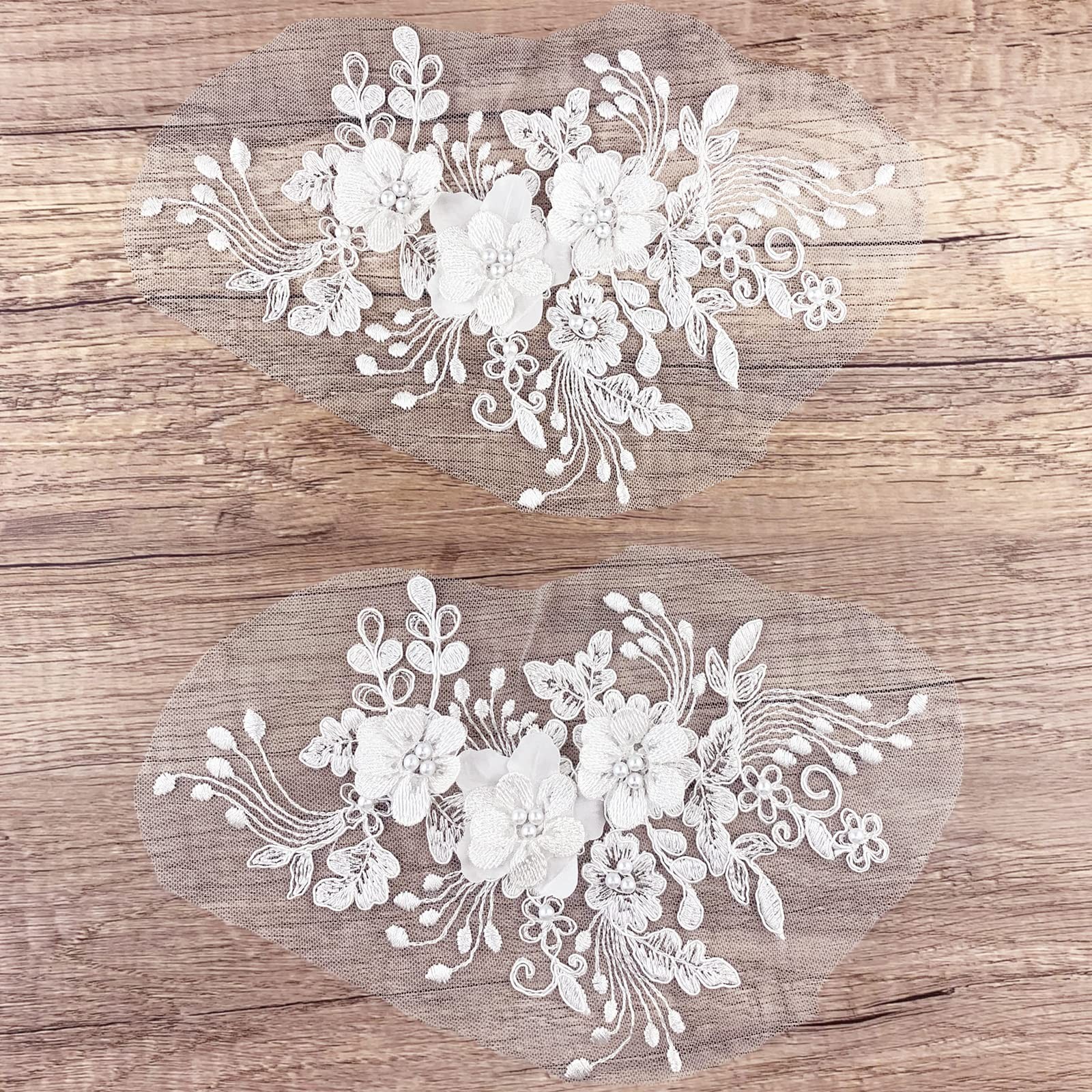Lace Patches 3d White Floral Embroidered Sew On App