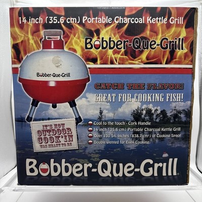 Vtg 90' Bobber-Que-Grill 14'' Portable Charcoal Kettle Grill NOS In Box BBQ