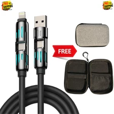 4 in 1 Multi-USB Fast Charging Cable - MAX 240W Charging / USB A+ Type-C 6.6ft