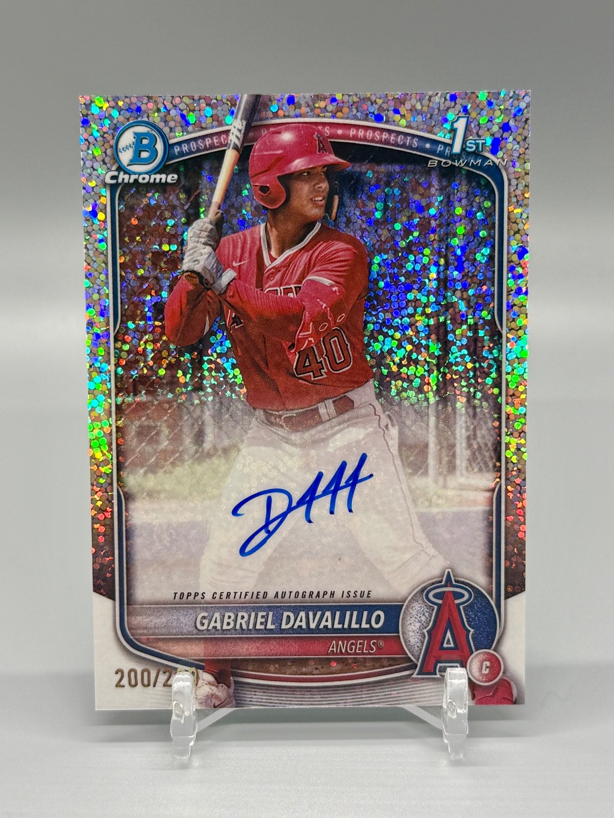2025 Bowman Chrome Speckle Refractor Gabriel Davalillo 1st ROOKIE AUTO /299 LA