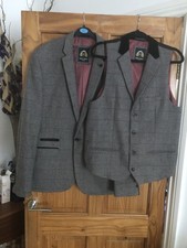 Marc Darcy Dion Jacket And Waistcoat Size 44R Grey Check