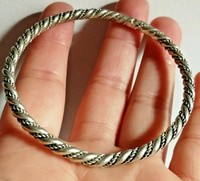 EUROPEAN FINDS ANCIENT VIKING BRACELET SILVER TWISTED ARTIFACT AUTHENTIC 