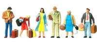 Preiser 10114 Wartende Reisende 6 Figuren H0 1:87 Handbemalt, Neu