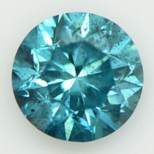 Loose Round Shape Diamond Real Fancy Blue Color 0.91 Carat SI2 Natural Enhanced