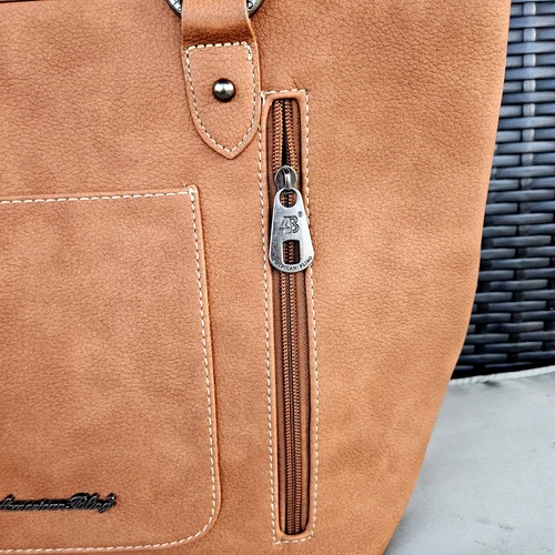 American Bling Concealed Carry Purse and Wallet Scroll Tooling Western Bag Brown - Picture 6 of 13