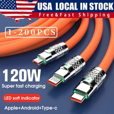 3 in 1 Fast Charging Cable Cell Phone Charger Cord For iPhone Type C Micro LOT