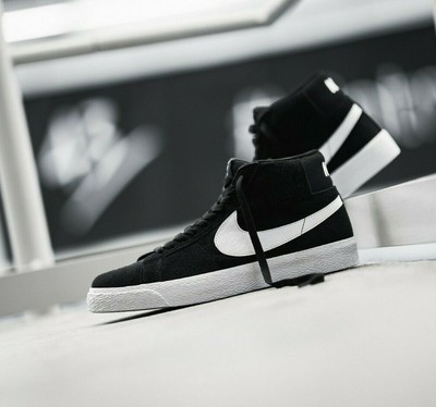 Nike Sb Zoom Blazer Mid Mens Black White Shoe Sneaker Skate All Sizes Ebay