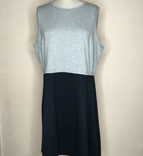 Forever 21 Women's Plus Size XXL 2X Sleeveless Dress Gray Black Bottom Zip Back 