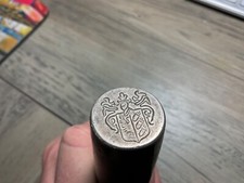 ANTIQUE PRESENTATION WALKING STICK W/ COAT OF ARMS WELL MADE SOLID 34.5