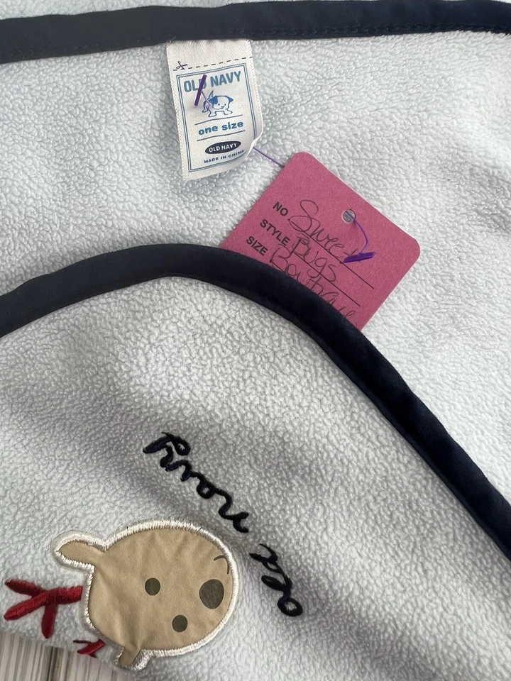 Manta de bebé polar OLD NAVY Lovey azul reno ciervo 30x35 Foto 4 de 4