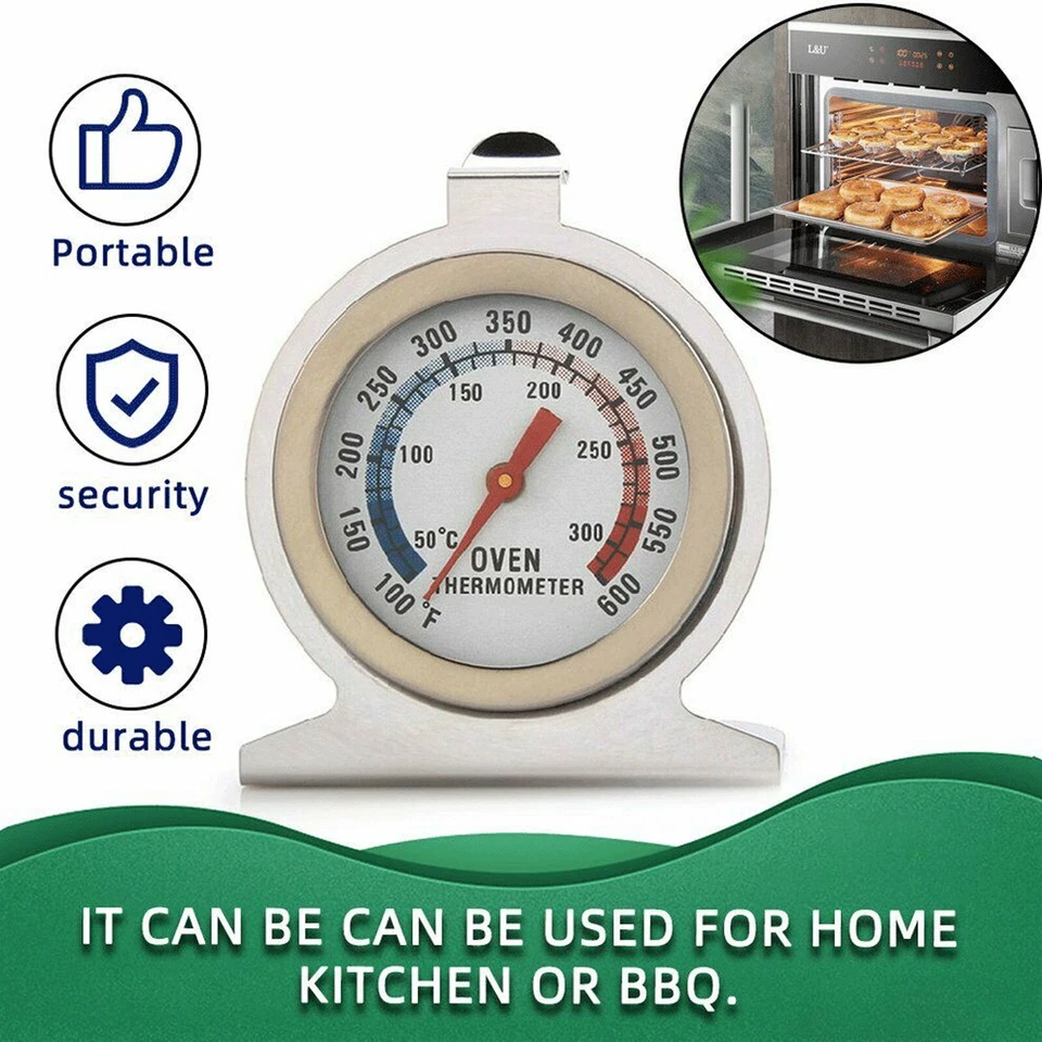 Oven Thermometer Stainless Steel Classic Stand Up Food Meat Temperature Gauge5-1 - Image 4 of 4