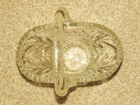 Clear Cut Glass Basket With Handle, Diamond and Floral Design — photo 6