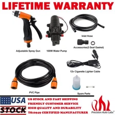 12V 100W Spray Gun 160PSI High Pressure Electric Car Washer Kit Hose Water Pump