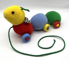 Eden Caterpillar Color Block Plush Pull Toy