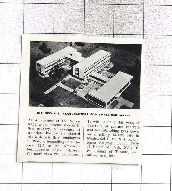 1961 Model Of New US HQ For Volkswagen Of America Englewood Cliffs NJ