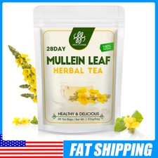 Mullein Leaf Tea Bags Herbal Lung Cleansing Breathing Cough Relieve Tea 28 Day