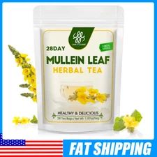 Mullein Leaf Tea Bags Herbal Lung Cleansing Breathing Cough Relieve Tea 28 Day