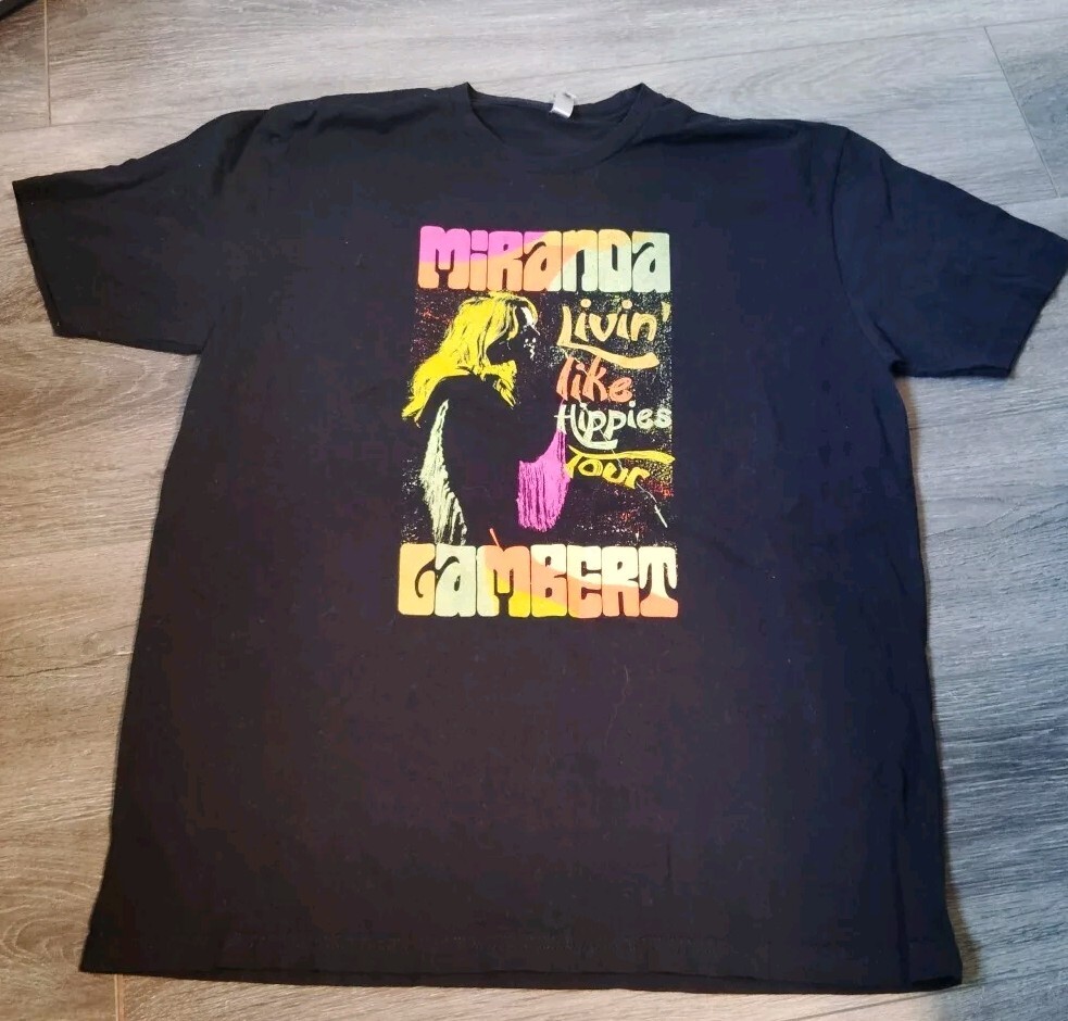 Miranda Lambert Black Concert Tshirt Living Like Hippies Tour