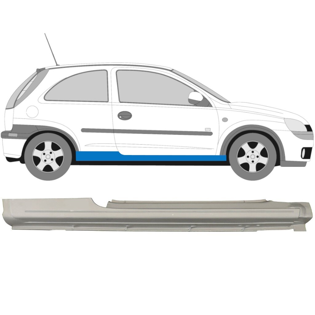 OPEL VAUXHALL CORSA C 2000-2010 3 DOOR FULL SILL REPAIR PANEL / RIGHT RH