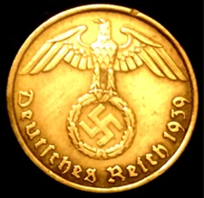 WWII Germany 5 Pfennig Coin 1936-1939 – Aluminum-Bronze – Circulated – Historic