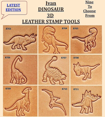 Ivan /Tandy 3 D - [DINOSAURIER] - Leder Stempel Werkzeuge - 9 Variationen