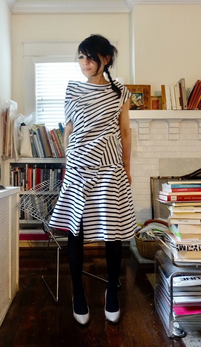 Junya Watanabe SS 18 CDG Asymmetrical Striped Dress XS-S Junya Watanabe SS 18 CDG Asymmetrical Striped Dress XS-S