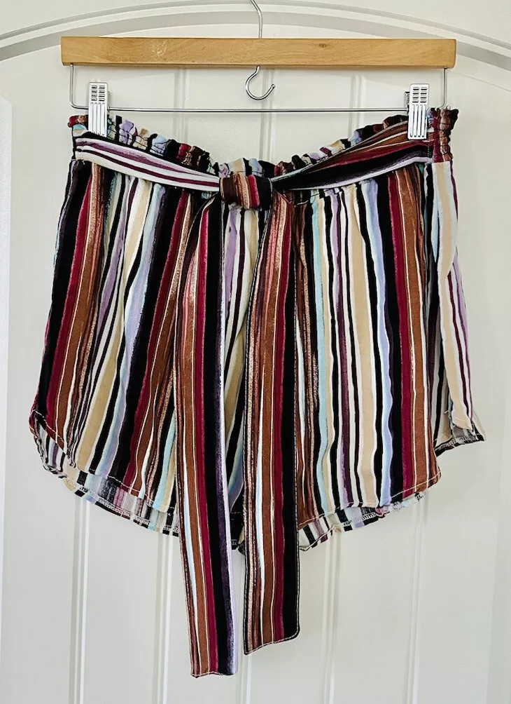 Colorful striped sales shorts womens