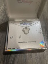 Disney Mickey Mouse Fine Silver Plated Necklace Never Stop Dreaming