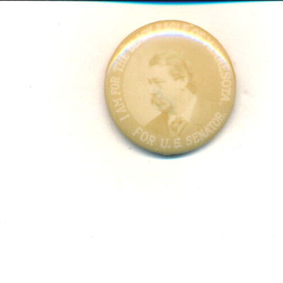 Moses E Clapp for US Senate Minnesota MN 1889,'93 1901,'16 1 1/2'' cello button